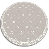 Dywany - Modny winylowy dywan okrągły delikatne krzyżyki fi70 cm - miniaturka - grafika 1