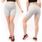 Legginsy - Legginsy damskie 1/2 Kolarki Krótkie Spodenki Szare L - miniaturka - grafika 1