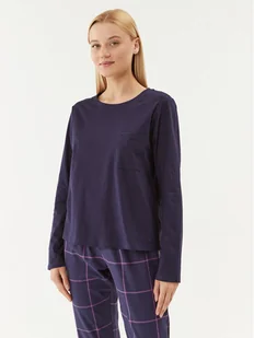 Triumph Koszulka piżamowa Mix & Match LSL Top Chest Pocket 03 10216519 Granatowy Regular Fit - Piżamy damskie - miniaturka - grafika 1