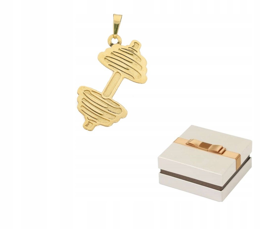 Złoto 585 Zawieszka Złota Sztanga Ciężarek Hantla 14 karatów ZZ113