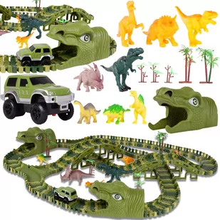 Mega tor wyścigowy xxxl dinozaur dino park 240 el. - Tory, garaże, parkingi - miniaturka - grafika 1