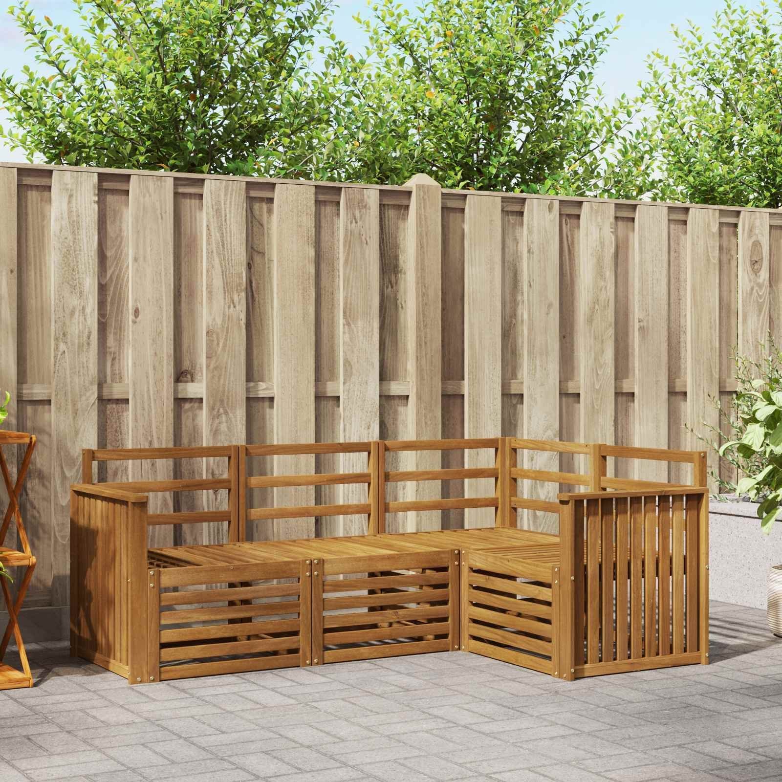 vidaXL Zestawy sof 4 pcs Naturalny Lite Drewno Akacji