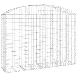 vidaXL Łukowaty kosz gabionowy 200x50x140/160 cm, galwanizowane żelazo - Ogrodzenia - miniaturka - grafika 3