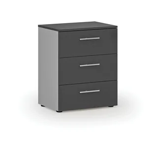 Komoda biurowa do biurka PRIMO GRAY, 740 x 600 x 420 mm, szary/grafit - Szafki biurowe - miniaturka - grafika 1