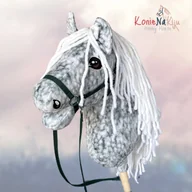 Maskotki i pluszaki - Hobby Horse Koń na kiju Siwa w hreczkę, Głowa konia, Siwy PREMIUM - miniaturka - grafika 1