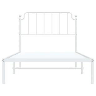 Metalowa rama łóżka z wezgłowiem, biała, 100x190 cm Lumarko! - Łóżka - miniaturka - grafika 6