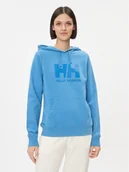 Bluzy damskie - Helly Hansen Bluza Logo 33978 Niebieski Regular Fit - miniaturka - grafika 1