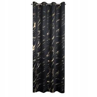 Zasłona welurowa 140x250 czarna szampan na przelotkach Eurofirany - Zasłony - miniaturka - grafika 1