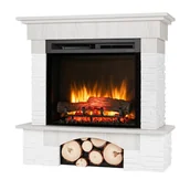 Kominki elektryczne - Warmtec Kominek elektryczny 1400W ścienny 23" XHD grzewczy pilot LED dekor biała sosna Porto - miniaturka - grafika 1