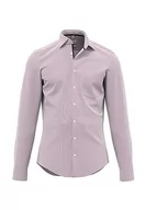 Koszule męskie - Seidensticker Męska koszula biznesowa - Extra Slim Fit - łatwa do prasowania - kołnierz Kent - długi rękaw - 100% bawełna, ciemnoczerwony, 36 - miniaturka - grafika 1