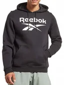 Bluzy męskie - BLUZA męska REEBOK Z KAPTUREM 10005029090 kangurka bawełniana czarna XL - Reebok - miniaturka - grafika 1