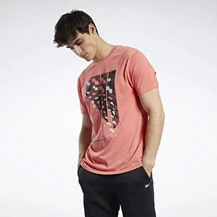 Koszulki męskie - Reebok Męski podkoszulek Ts Activchill+cotton Ss wielokolorowa Żywy czerwony L - grafika 1