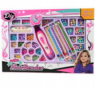 ZAPLATARKA WARKOCZYKÓW KORALIKI DO WŁOSÓW MASZYNKA ZESTAW FRYZJERSKI - Prace ręczne dla dzieci - miniaturka - grafika 1