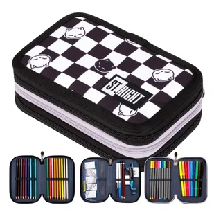 St. Right Piórnik Potrójny Szkolny Z Wyposażeniem Szkolnym Chess Cats - Piórniki - miniaturka - grafika 1