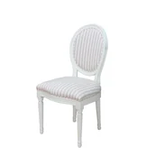 Krzesła - Rokoko/Amaretta krzesło do jadalni, antykbiały, tkanina beż szew. - miniaturka - grafika 1