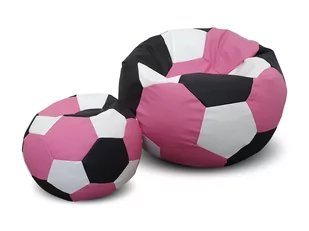 Pufa piłka XXXXL worek + gratis różowo-czarno-biała - Pufy i podnóżki - miniaturka - grafika 1