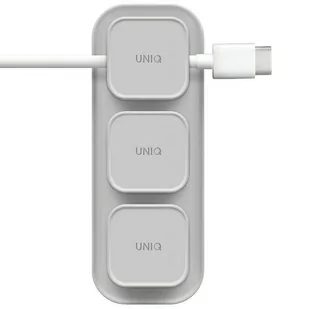 UNIQ Pod Mag magnetyczny organizer do kabli + baza szary/chalk grey - Kable - miniaturka - grafika 1