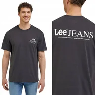 Koszulki męskie - Lee LOGO LOOSE TEE Washed Black BARDZO LUŹNY CZARNY T-SHIRT KOSZULKA M - miniaturka - grafika 1