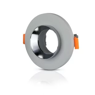 Oprawa Oczko V-TAC GIPS BETON GU10 Okrągła Wpuszczana Szary/Chrom VT-862 - Lampy sufitowe - miniaturka - grafika 1