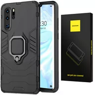 Etui i futerały do telefonów - Etui Pancerne Spacecase X-Ring Uchwyt Magnetyczny Uchwyt Ring Case Obudowa Plecki Huawei P30 Pro Czarny - miniaturka - grafika 1