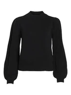 Bluzki damskie - Vila Damska bluzka z długim rękawem High Neck, czarny, XXL - miniaturka - grafika 1