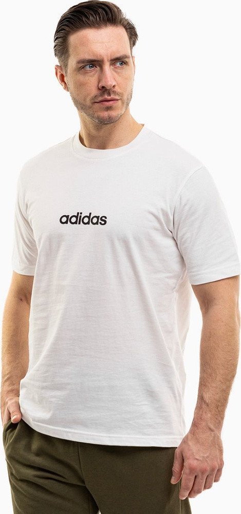 Koszulka męska adidas Essentials Linear Single biała JE9000 2XL