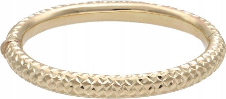 Złota bransoletka 585 bangle z wzorkami 18,1g idealna na prezent elegancka