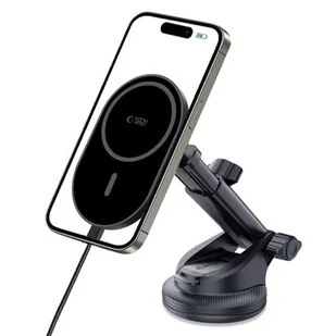 Uchwyt na telefon TECH-PROTECT V6 Magsafe Dashboard & Vent Wireless Charger 15W Czarny - Uchwyty samochodowe do telefonów - miniaturka - grafika 1