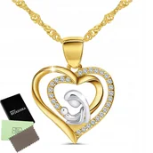 Biżuteria dla dzieci - NASZYJNIK SREBRNY ŁAŃCUSZEK DLA DZIEWCZYNKI NA KOMUNIĘ SREBRO POZŁACANE - miniaturka - grafika 1