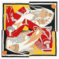 Apaszki i szaliki damskie - CHUSTA duża SZAL SZALIK Apaszka jedwabna damska - miniaturka - grafika 1