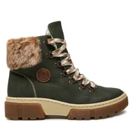 Botki damskie - Botki Rieker X8647-54 Zielony - miniaturka - grafika 1