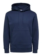 Bluzy męskie - SELECTED HOMME Męska bluza z kapturem swobodna, granatowy blezer, S - miniaturka - grafika 1
