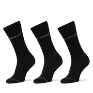 Skarpetki męskie - Zestaw 3 par wysokich skarpet męskich Emporio Armani EM000554 AF12276 MC061 Czarny - miniaturka - grafika 1