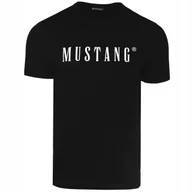 Koszulki męskie - Mustang Koszulka Męska T-shirt Bawełniana 4222 Czarna Rozmiar 2XL - miniaturka - grafika 1