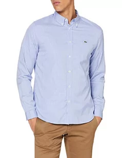 Lacoste Klasyczna koszula męska, Blanc/Panorama, S-M - Koszule męskie - miniaturka - grafika 1
