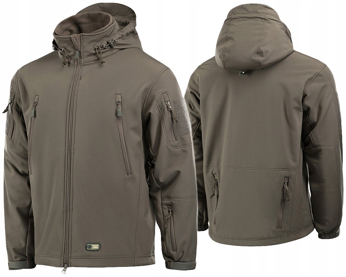 Kurtka Męska Softshell Z Kapturem Ocieplana Polarowa Podpinka M-Tac Olive XL