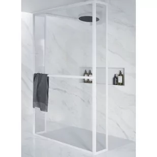 Riho Lucid GD404 Walk-In kabina prysznicowa 100x30 cm wolnostojąca biały mat/szkło przezroczyste  G005038122 - Kabiny prysznicowe - miniaturka - grafika 1