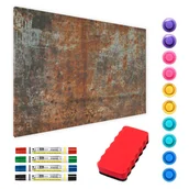 Tablice i flipcharty - Allboards Tablica magnetyczna metalowa RDZA KOROZJA 90x60cm MetalBoards blacha z nadrukiem na wszystkie rodzaje magnesów + zestaw akcesoriów GRATIS MB96_00007 - miniaturka - grafika 1