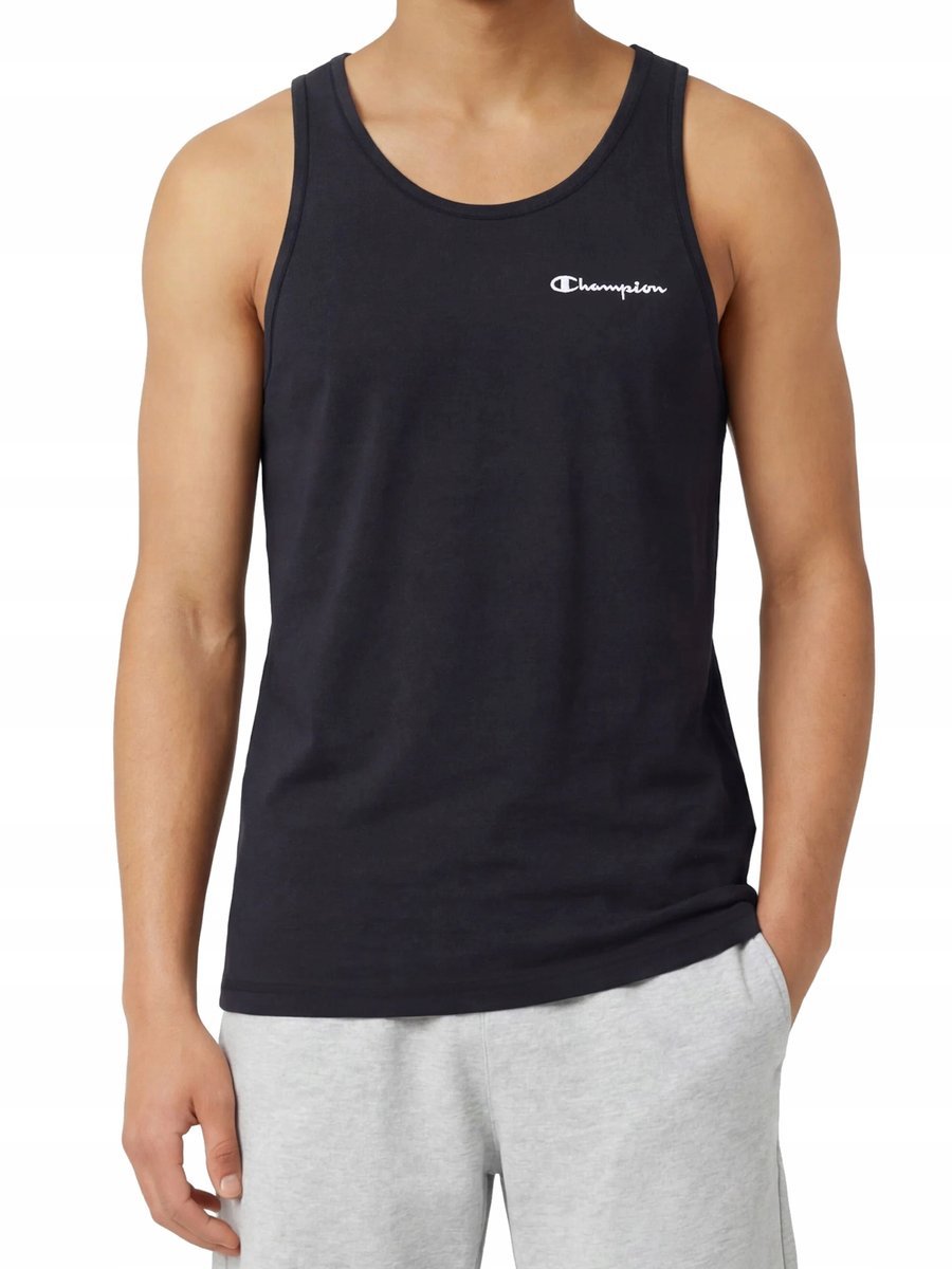KOSZULKA męska CHAMPION bez rękawów 222171-KK001 sportowa czarna tank top M M