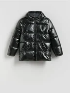 Kurtki i płaszcze dla dziewczynek - Reserved - Pikowana kurtka z połyskiem - ciemnoszary - miniaturka - grafika 1