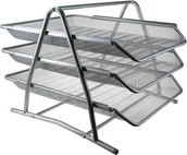 Półki na dokumenty - NET Półka na dokumenty siatka srebrna 3 szuflady Net W2001 - miniaturka - grafika 1