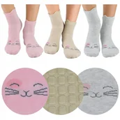 Skarpetki dla dzieci - 3x SKARPETKI BAWEŁNIANE Antypoślizgowe z Silikonem ABS Noviti r. 15-18 - miniaturka - grafika 1