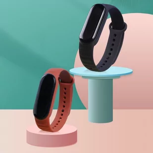 Silikonowa Opaska Leather TPU do Xiaomi Mi Band 5 / Mi Band 6 / Mi Band 7 czarny - Akcesoria do smartwatchy - miniaturka - grafika 3