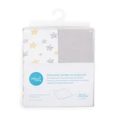 Przewijaki - Ceba Baby Pokrowiec na przewijak 50x70-80 2szt Light grey+Yellow Stars - miniaturka - grafika 1