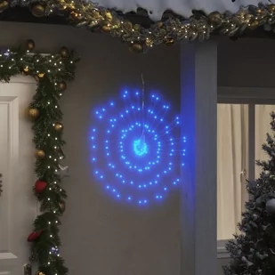 vidaXL Ozdoby świąteczne ze 140 lampkami LED, 4 szt, niebieskie, 17 cm - Oświetlenie świąteczne - miniaturka - grafika 1