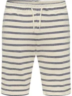 Spodenki męskie - ONLY & SONS Szorty dresowe "Ian" w kolorze granatowo-kremowym - miniaturka - grafika 1