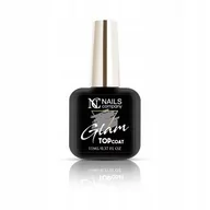 Lakiery hybrydowe - Nails Company Glam Top Silver top drobink 11ml - miniaturka - grafika 1