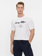 Koszulki męskie - Tommy Hilfiger T-Shirt Script Logo Tee MW0MW33691 Biały Regular Fit - miniaturka - grafika 1