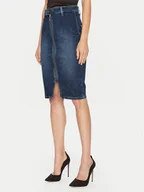 Spódnice - Guess Spódnica jeansowa W4BD38 D592A Granatowy Slim Fit - miniaturka - grafika 1