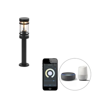QAZQA Inteligentna lampa zewnętrzna czarna 50 cm IP44 z Wifi ST64 - Gleam - Lampy ogrodowe - miniaturka - grafika 1